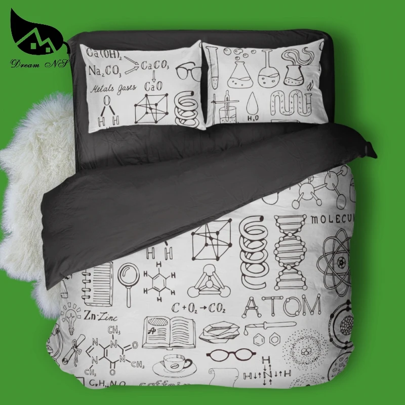Dream NS GEEK дизайн математика химия и химические уравнения детская комната комплект постельного белья Atom пододеяльник наволочка