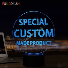 Заказчик уникальный настроить 3D лампы красочные огни для подарка& Droshipping