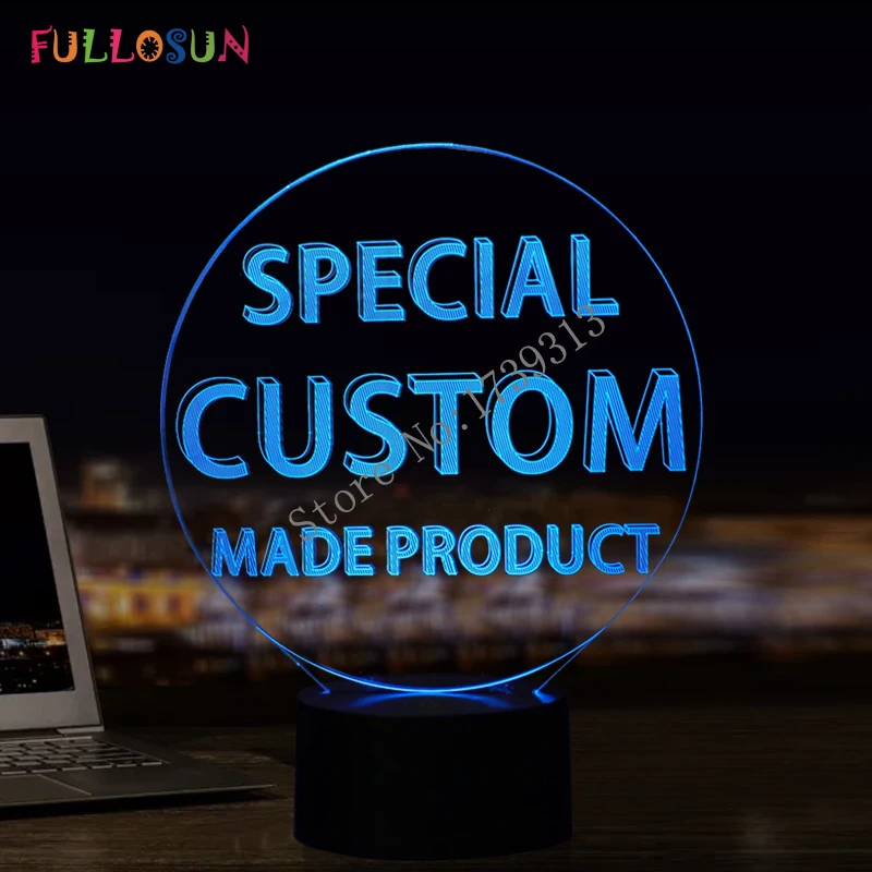  Customer Unique Customize 3D Lamp Colorful Lights for Gift & Droshipping - 32376521503
