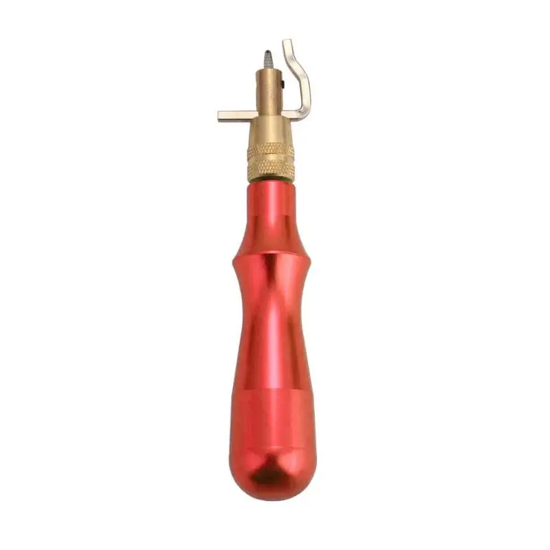 5 в 1 Металлические DIY Кожевенные ремесла регулируемые строчки Groover кожаные инструменты практичные DIY ремесло сшивание кожа инструмент - Цвет: Red