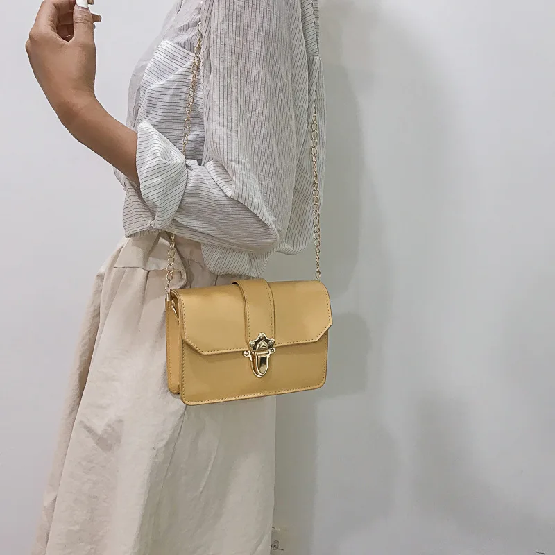 

Casual Flap Chain Bag for Girls PU Leather Women Messenger Bags New Simple Lady Shoulder Bag Ladies Portable Crossbody Bag