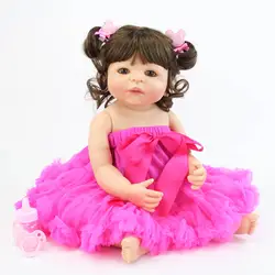 55 см Полный Силиконовые Винил Reborn Baby Doll игрушка как настоящая девочка Boneca новорожденных принцесса Младенцы Куклы Bebe, живой подарок на день