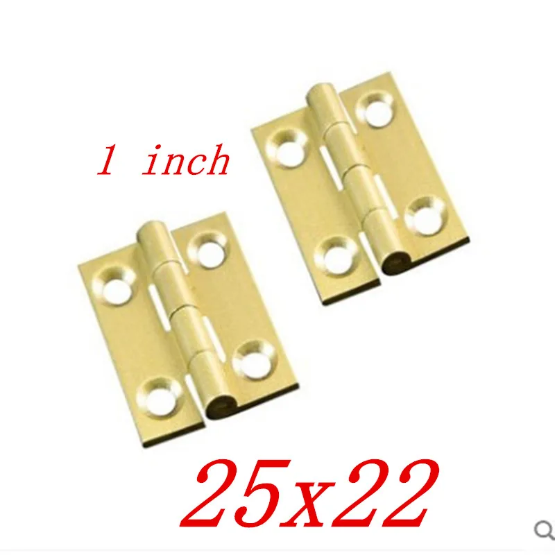 2pcs 25mm x 22mm 1 inch pure brass Cabinet Drawer Butt Hinge copper small hinge