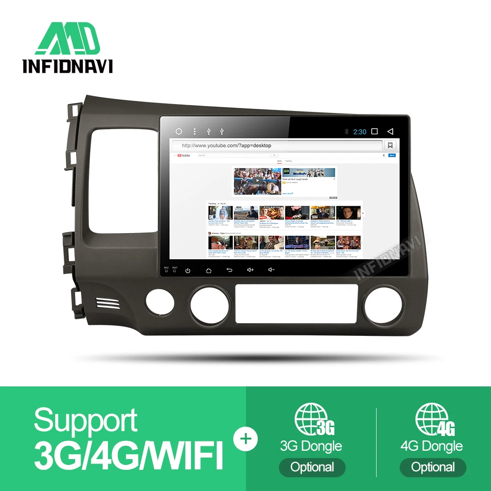 Cheap android 8.1 car dvd for honda civic 2006-2011 with gps navigation car radio video stereo multimedia player octa core IPS screen 4