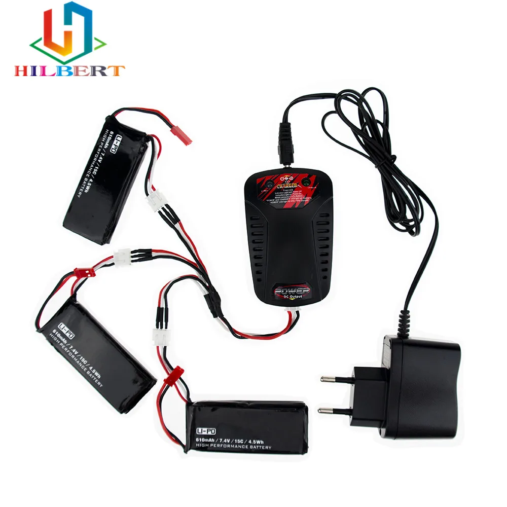 Литий-полимерный аккумулятор 15C для квадрокоптера Hubsan X4 H502S H502E 2/3/4 шт. 7 4 В 610 мАч |