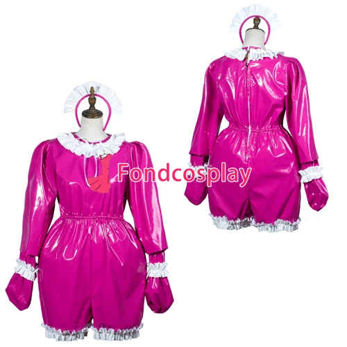 

Sissy maid pvc Romper lockable Uniform cosplay costume Tailor-made[G3797]