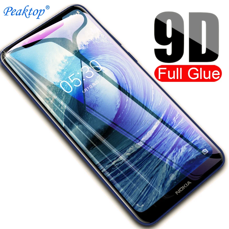 

2pcs 9D Full Glue Protective Glass For Nokia 2 3 5 6 7 8 Screen Protector Glass For Nokia 2.1 3.1 5.1 6.1 Plus X5 X6 2018