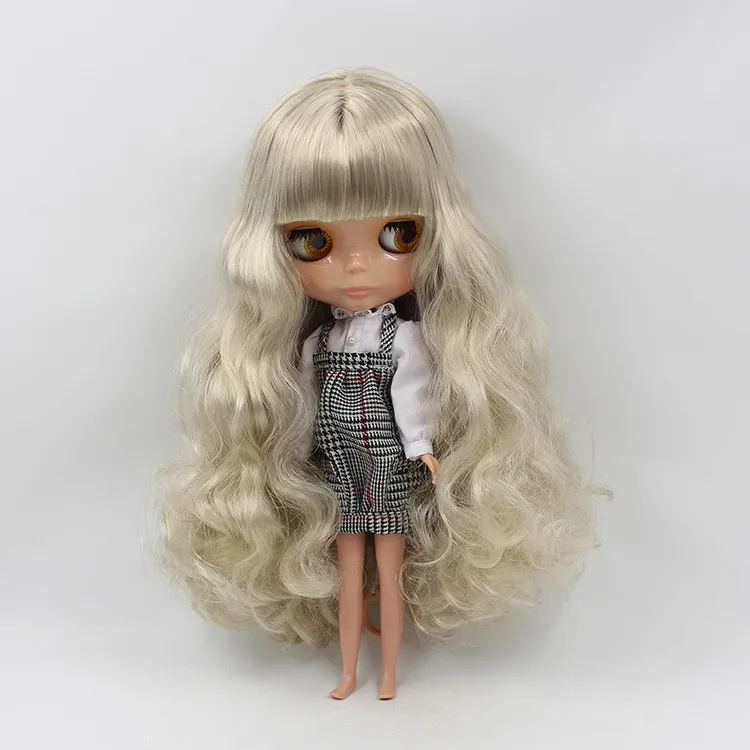 Ледяной обнаженный Blyth кукла Serires No. N1223 для серебристо-серых волос сжигание кожи фабрика Blyth 1/6 BJD