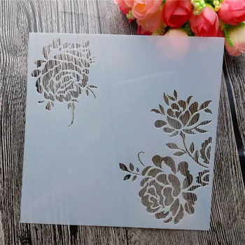 

Scrapbooking tool card DIY album masking spray painted template drawing stencils laser cut templates Corner of the flower SD320