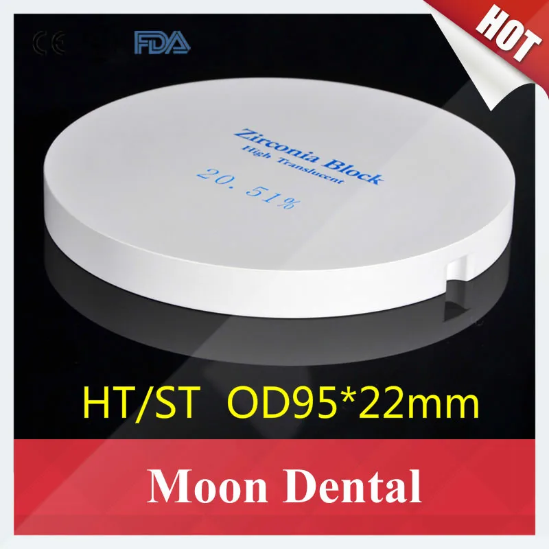 1 Pieces ZirkonZahn System OD95*22mm HT ST Dental Zirconia Puck Dental