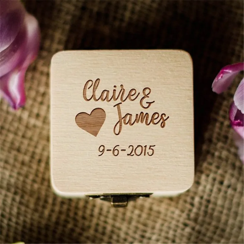 

Rustic Wedding Jewelry Ring Box Personalized Engagement Wooden Ring Box Holder Custom Vintage Geometric Ring Bearer Boxv