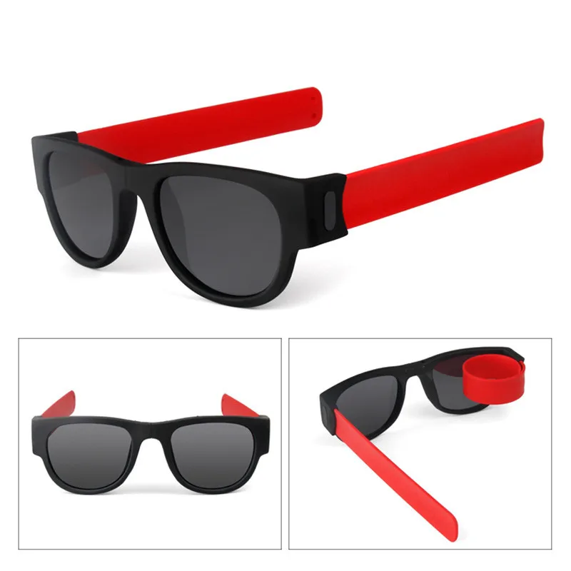 Креативные складные солнцезащитные очки для мужчин и женщин, браслет, складные солнцезащитные очки, солнцезащитные очки Oculos De Sol Masculino, защелкивающийся браслет, очки