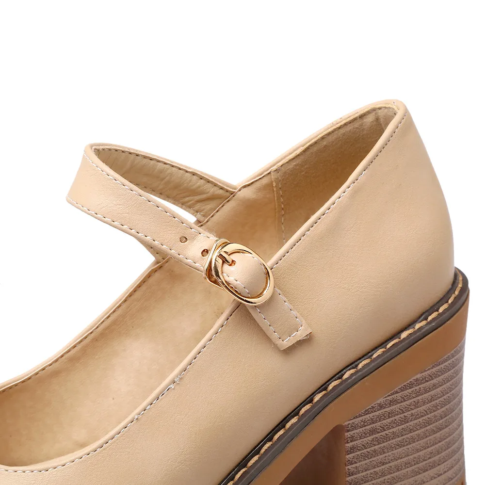 MoonMeek/ г.; обувь на платформе с круглым носком и пряжкой; элегантная обувь на высоком каблуке; Очаровательное платье; повседневные туфли-лодочки на квадратном каблуке; женская обувь