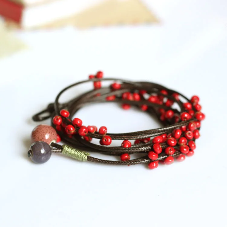 

Fashion Delicate Hand-Woven Ceramic Beads Bracelet Originality Chinese Style Bracelet Adorn Article Free Shipping #1248