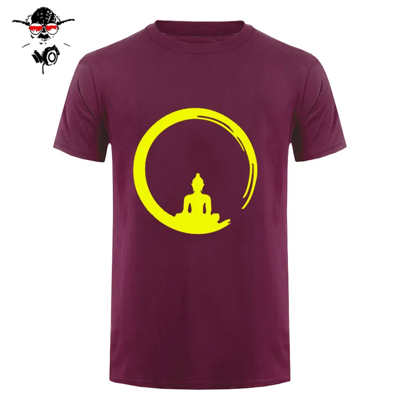 С коротким рукавом пользовательские дзен медитация Будда Футболка мужская гик его и ее дна футболки - Цвет: 19