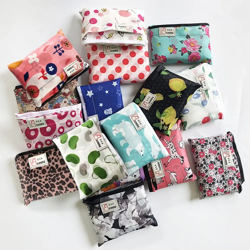 

1Pcs Portable Folding Foldable Storage Bag Reusable Grocery Bag Totes Eco-friendly Oxford Cloth Handheld Large-size Bag