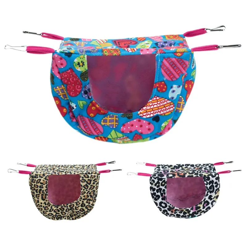 

New Square Bird Cage Hamster Squirrel Chinchillas Hanging Square Hanging House Nest Winter Soft Hair Hammock Bird Swing Toy 2019