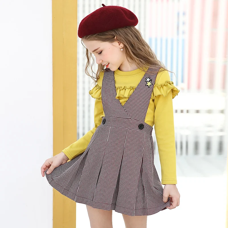 

Girls' air vest dress new girls fashion dress pleated dress