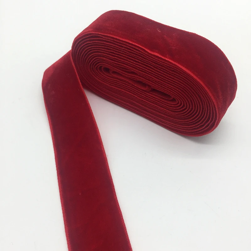3 ярда "(25 мм) бархатная лента для украшения свадебной вечеринки лента ручной работы для упаковки подарков бантик для волос DIY Рождественская лента# красный
