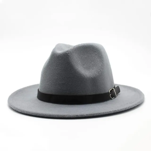 Brand oZyc Winter Autumn Imitation Woolen Women Men Ladies Fedoras Top Jazz Hat European American Round Caps Bowler Hats light grey