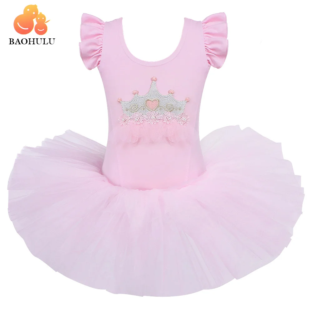 

BAOHULU 2-15Y Kids Ballet Dress Tutu Dance Suit Girls Dance Leotards Child Party Costumes Gymnastic Leotards Ballet Tutu Pink