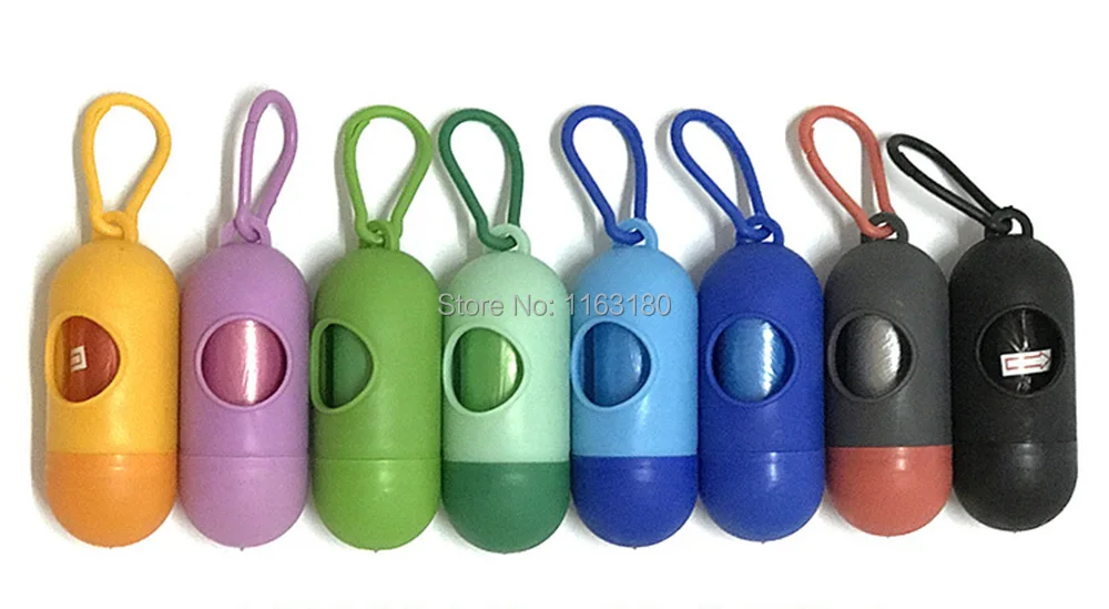 

10 sets/lot Pill Bone Shape Pet Dog Poop Bag Garbage Bags Carrier Holder Dispenser Poop Bags Set Pet Dog Waste Poop Bag