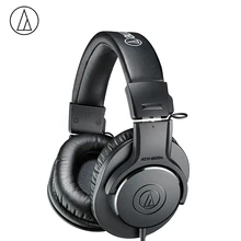 Оригинальные наушники Audio-Technica, ATH-M20X, проводные, профессиональные, для монитора, накладные, закрытые сзади, динамические, глубокие басы, 3,5 мм разъем