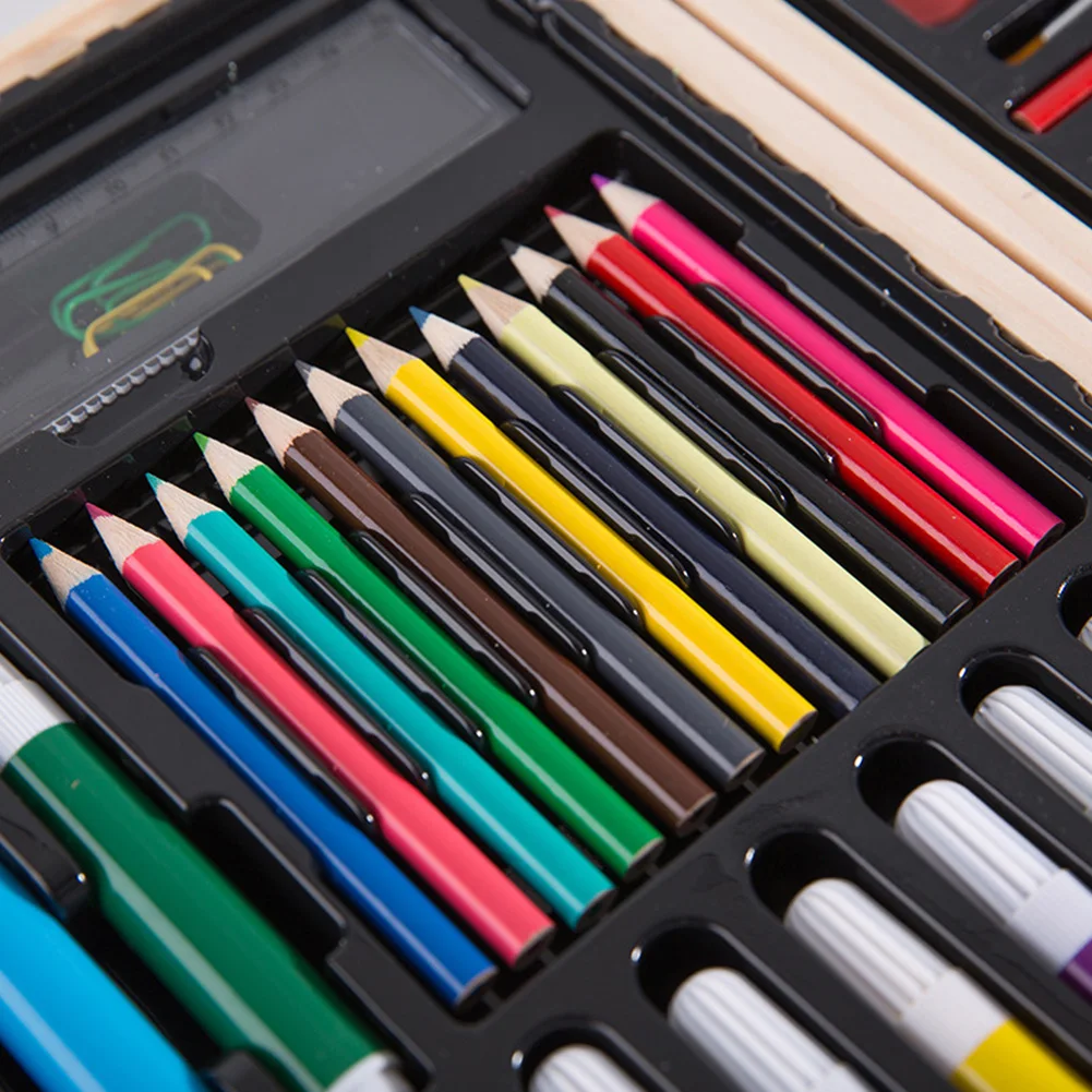 Детский набор для рисования, цветные карандаши, офисный подарок, канцелярская живопись для рисования, фломастеры, кисть для хранения, чехол для студентов