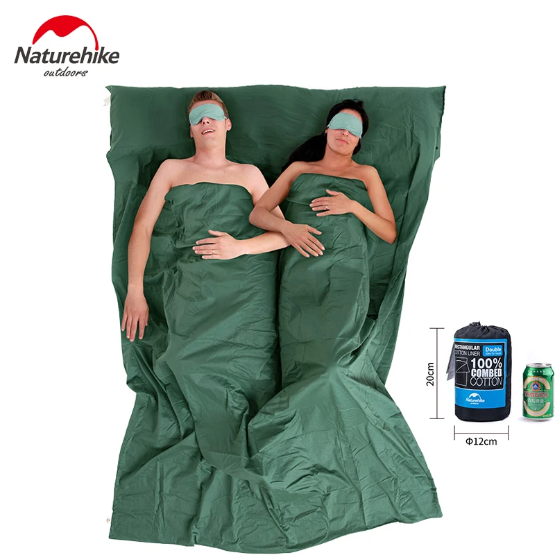 

Naturehike 2-person Large Envelope Sleeping Bag Portable Outdoor Camping Sleeping Bag Liner With Storage Sack For Travel Hiking
