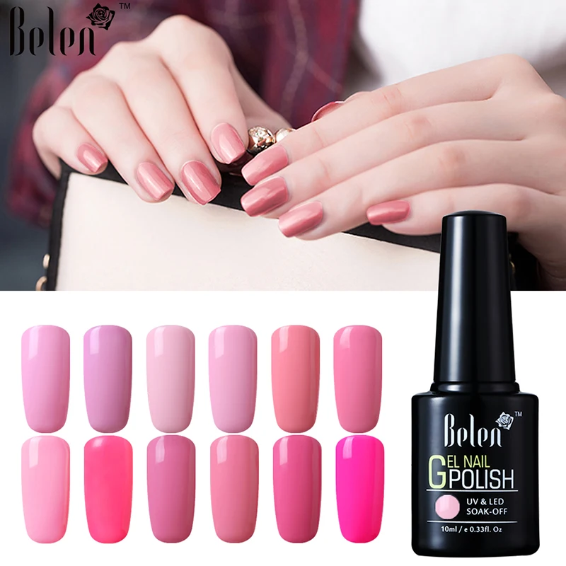 

Belen 10ml Pink Colors Series UV Nail Gel Polish Semi Permanent Hybrid Gellak Painting Gel Lacquer DIY Nail Art Design Manicure