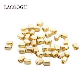 

200Pcs 2.7*4mm 1.3mm Hole Size Gold CCB Hexagon Geometric DIY Bracelet Necklace Spacer Beads Charms Pendant for Jewelry Making