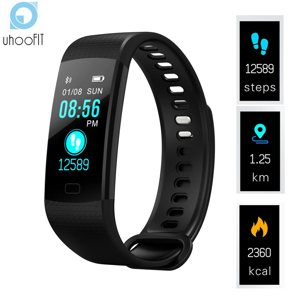 Uhoofit Smart Wristband Y5 Pedometer Smart band Blood Pressure Heart Rate Monitor Fitness Bracelet Activity tracker Smart watch
