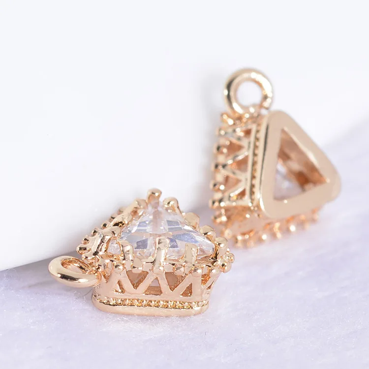 Латунные подвески с покрытием 24 каратным золотом 6 шт. 7 х7 мм|charm pendant|zircon charmcharm pendant