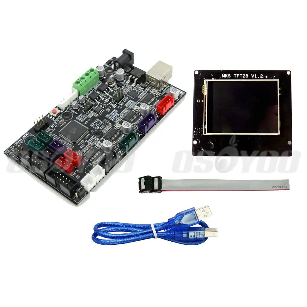  MKS Mini V1.2 Controller Board One-Extruder No Heatbed + 2.8" MKS TFT28 V1.2 LCD for 3D printer 