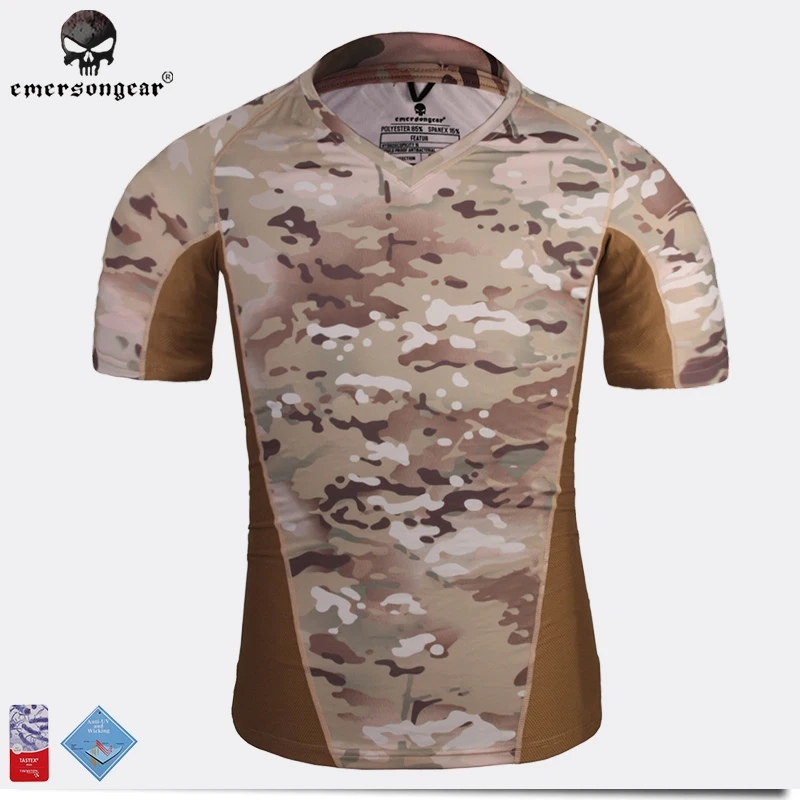

EMERSON Skin Tight Base Layer Camo Running Shirts Breathable perspiration Tshirt Multicam EM9167M