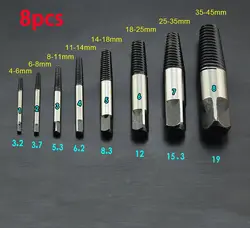 Шт. 8 шт. сталь Винт извлекатели шурупов игры сломанной трубы Поврежденные Винт удаления перерыв сломанный экстрактор Двусторонняя винт