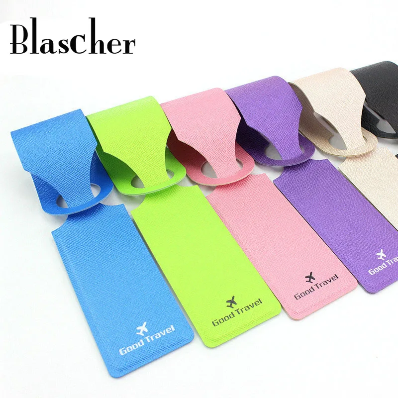 

Blascher Travel Accessories PU Leather Fashion Slim Travel Luggage Tags Travel Necessities many Colors choose SCG01