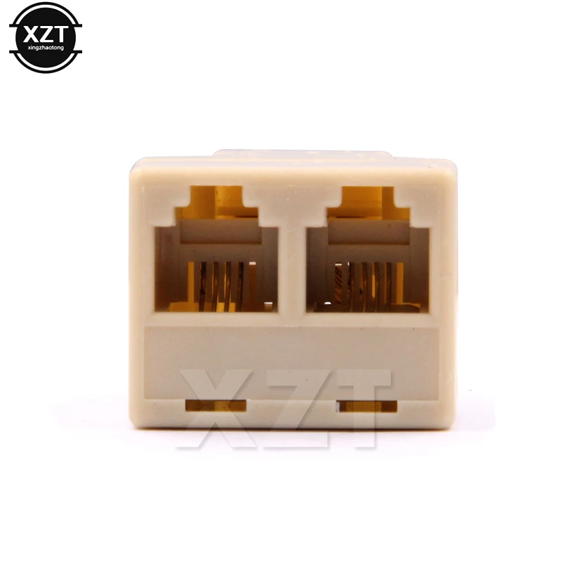 10pcs/lot High Quality Rj11 4 Pins Female 1 To 2 Telephone Splitter