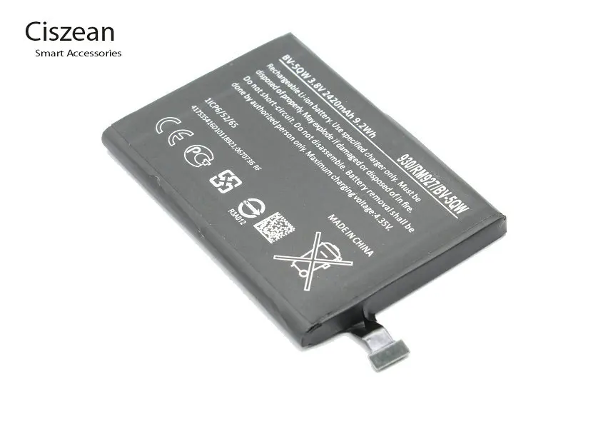 Ciszean 2420 мАч BV-5QW BV5QW BV 5QW Сменный аккумулятор для Nokia Lumia 930 мартини Тесла 929 RM927 аккумулятор