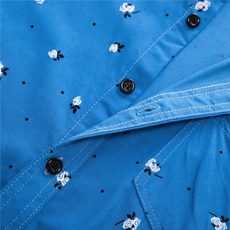 New Brand Casual Men's Rose Floral Printed Shirt Spring Autumn Male Long Sleeve Dress Shirts Tops Camisa Masculina Euro Size M-3XL (4)