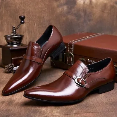 Горячие Представительская обувь для Для мужчин из натуральной кожи модные Для мужчин s Свадебная вечеринка обувь Бизнес - Цвет: as pics 2