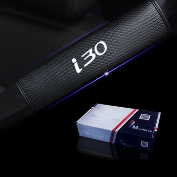 

For Hyundai i30 Reflective Car Seat belt shoulder Pads Safe Seat Belt Cover Car Styling Auto Parts 2PCS