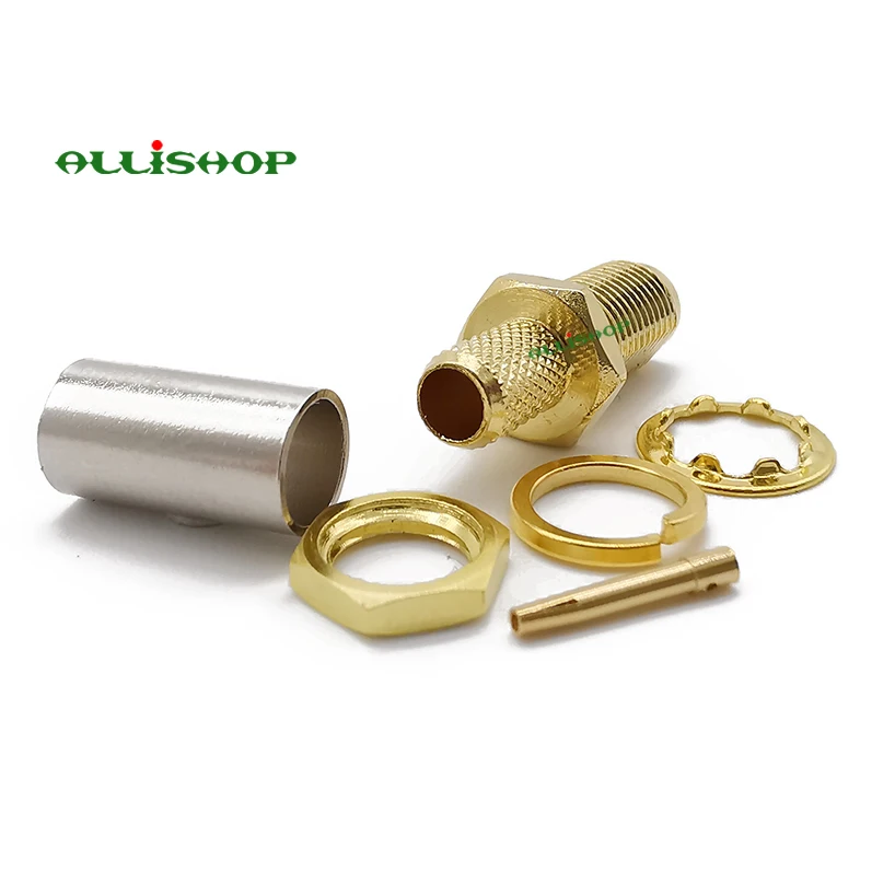 Кабель allishop SMA Female Jack Nut RF Coax коннектор обжимной для RG58 RG142 LMR195 кабель прямой