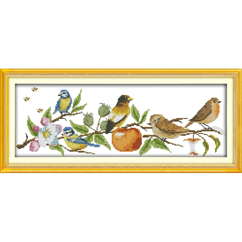 

The birds on the tree Needlework,DIY DMC 14CT unprinted Cross stitch,Sets For Embroidery kits pattern Chinese Cross stitching