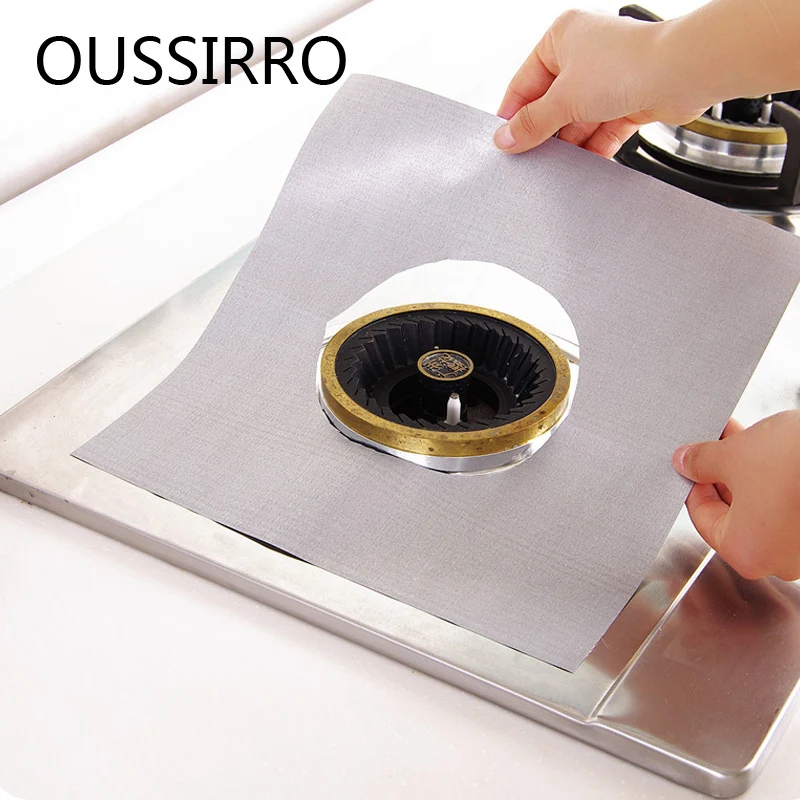 1PCS Fiber 27*27cm Insulation Mats Reusable Foil Gas Hob Range Stovetop
