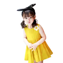 Летнее платье для маленьких девочек свободное платье без рукавов с крыльями для маленьких девочек платье принцессы трапециевидной формы