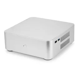 Sleek All - Aluminum Mini ITX Desktop Case with Integrated Power Supply (Silver USB3.0)