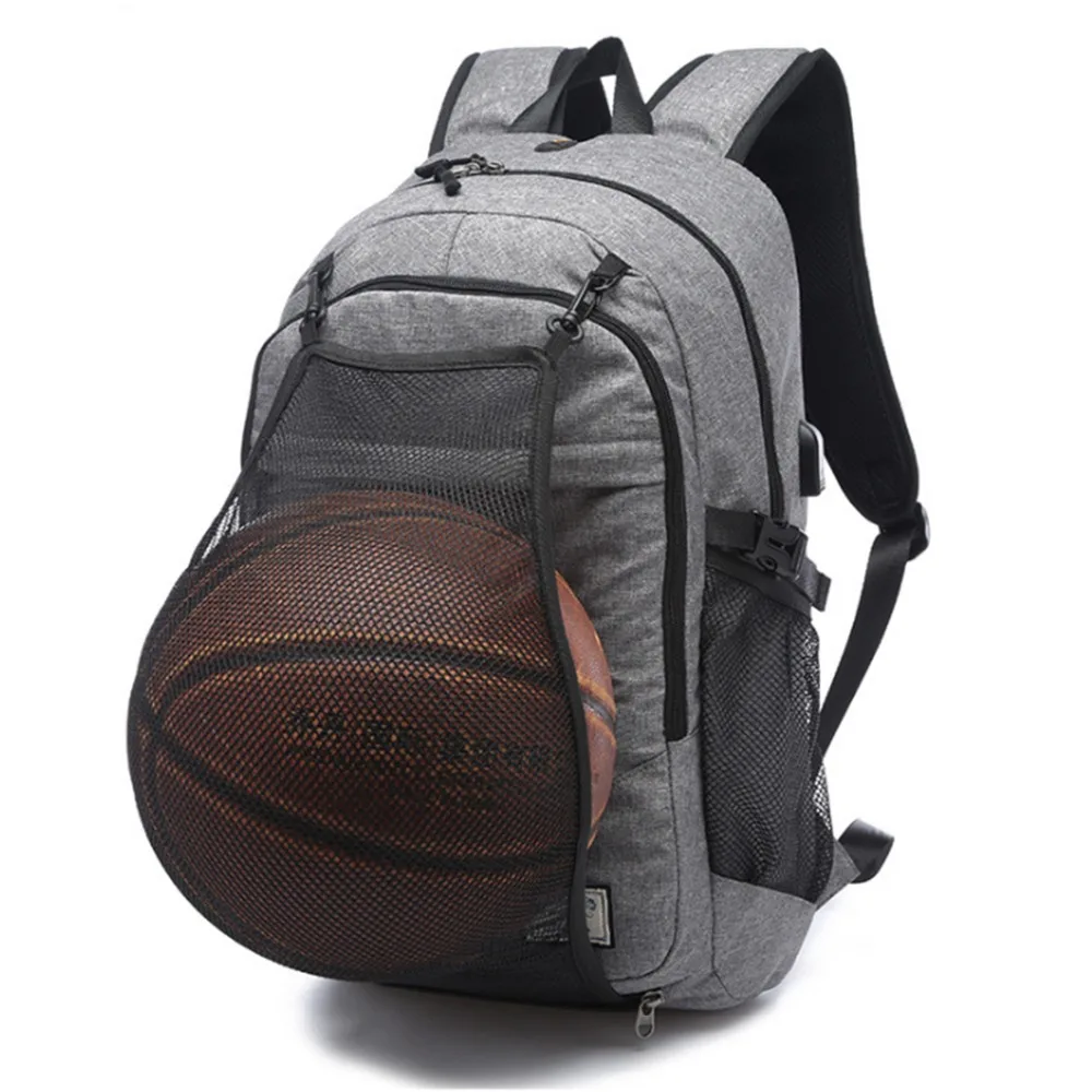  Multifunction Basketball Backpack Man SportS Bag Gym Bag 15.6 Inch Laptop with Basketball Net USB C