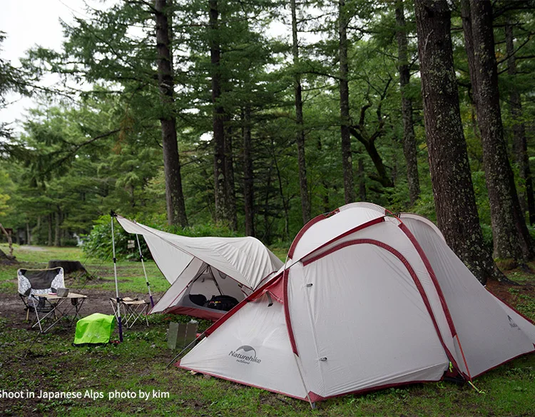 Naturehike Hiby 3 человека 4 сезон семейный тент 20D силиконовая ткань водонепроницаемый двухслойный кемпинговый тент одна комната один зал