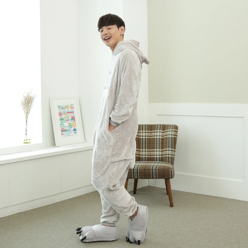 Lovely Cartoon Totoro Cat Onesie For Adults Large Size Flannel Pajamas Kigurumi For Halloween Cosplay Parties Overall Bodysui (5)